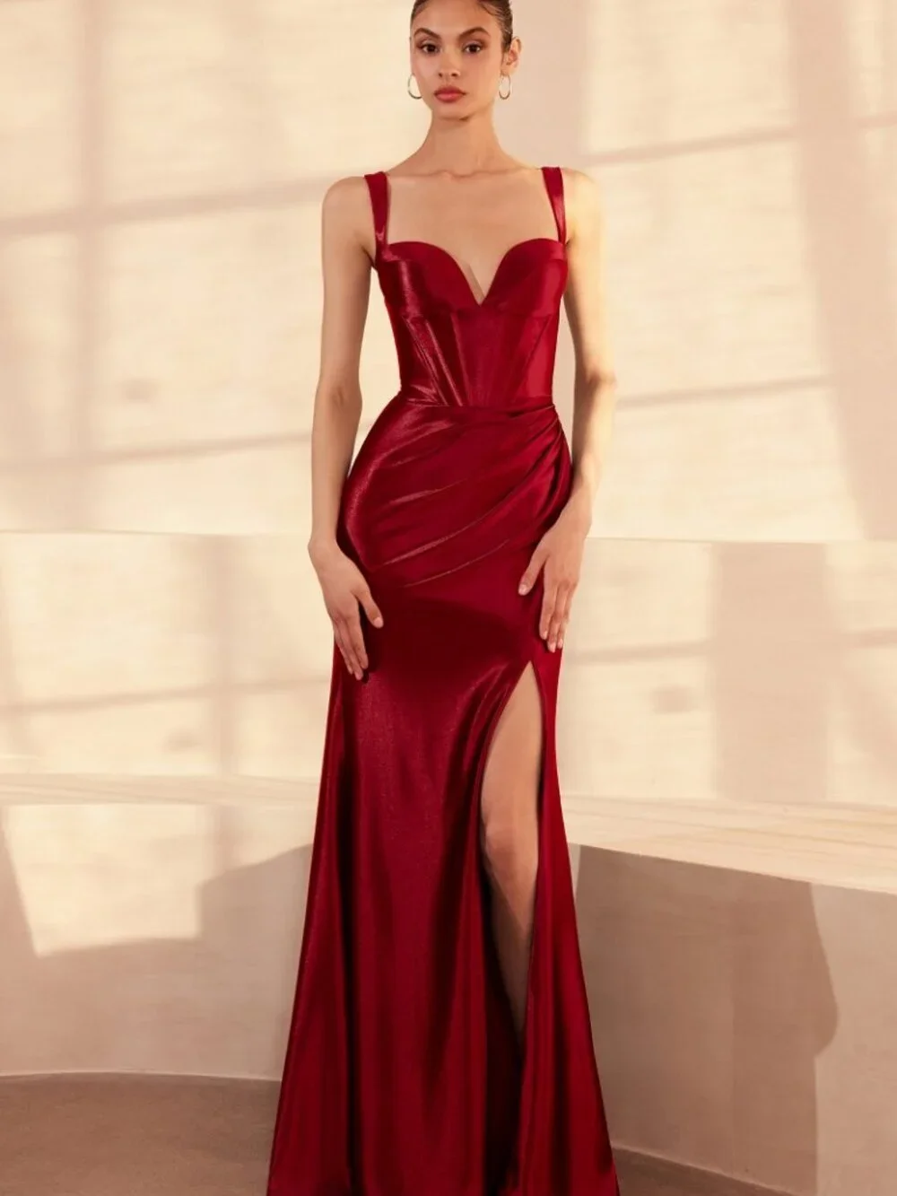 New Sheath Sleeveless Soft Satin Evening Gown w/ Sweetheart Neckline CD T813
